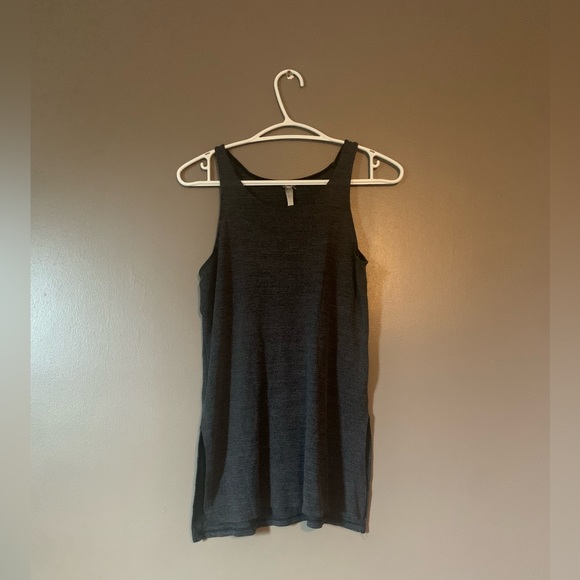 Dark Grey Knit Tank Top - Picture 1 of 8